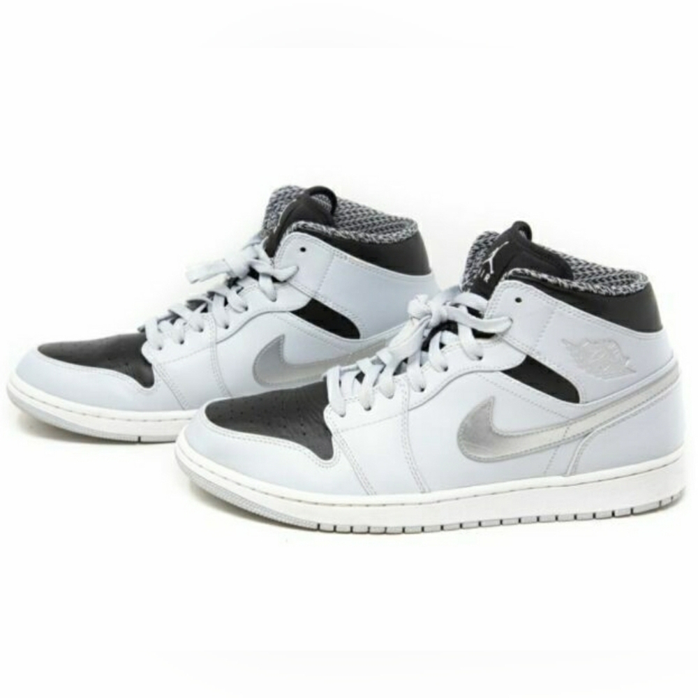 Kids Nike Air Jordan 1 Retro Mid Wolf Grey blue sneaker shoes 5.5 7